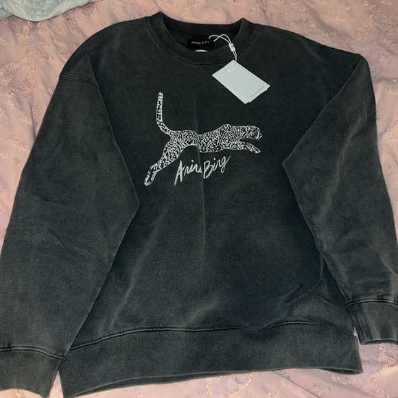 NWT anine bing Spencer leopard sweatshirt - Picture 2 of 6